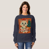 Here Comes Santa Claws! Funny Santa Cat Trui (Voorkant volledig)