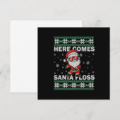 Here Comes Santa Floss UGLY Kerstmis Pyjama Heren  Kaart (Voorkant / Achterkant)