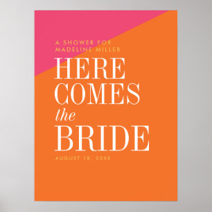 Here Comes the Bride shower poster