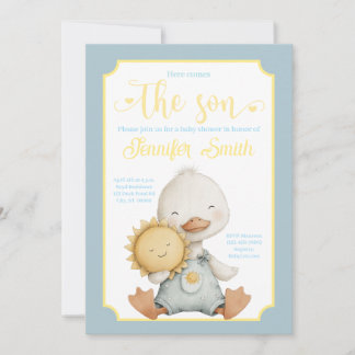 Here Comes the Son Baby Shower Invitation Kaart