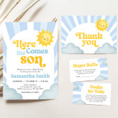 Here Comes the Son Baby Shower Kaart