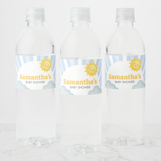 Here Comes the Son Baby Shower Waterfles Etiket (Flessen)