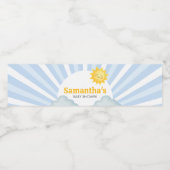 Here Comes the Son Baby Shower Waterfles Etiket (Enkel label)