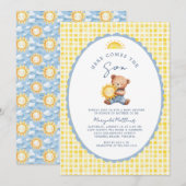 Here Comes the Son Bear Baby Shower Invitation  (Devant / Derrière)