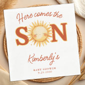 Here Comes The Son Boho Sunshine Cute Baby Shower Servet