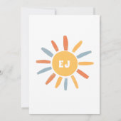 Here Comes The Son Boy Baby Shower Kaart (Achterkant)