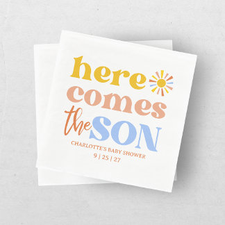 Here Comes The Son Boy Baby Shower Servet