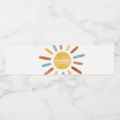 Here comes the Son Sunshine Baby Shower Waterfles Etiket (Enkel label)