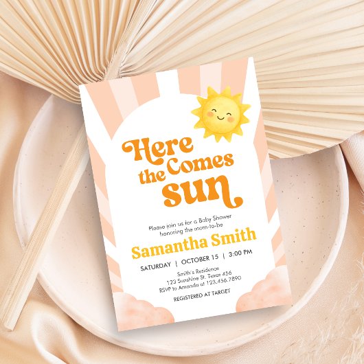 Here Comes the Sun Baby Shower Invitation