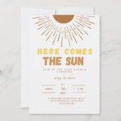 Here Comes the Sun boho Baby Shower Uitnodiging (Voorkant)