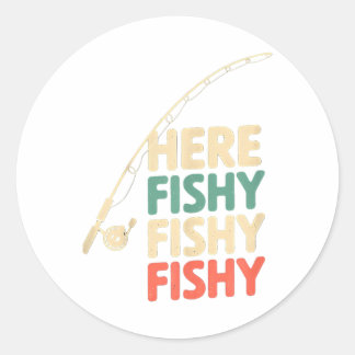 Here-fishy Funny Gevist Ontwerp B Vis _1 Ronde Sticker