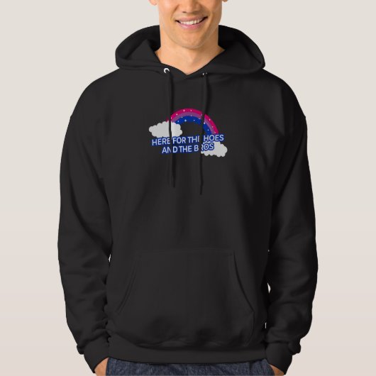Here For The Hoes And The Bros Rainbow Bisexual 2 Hoodie (Voorkant)