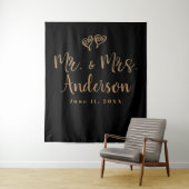 HERE & MEVROUW. Goud Script Typografie Modern Mini Wandkleed (In situ)