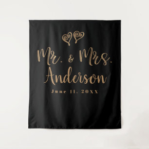 HERE & MEVROUW. Goud Script Typografie Modern Mini Wandkleed