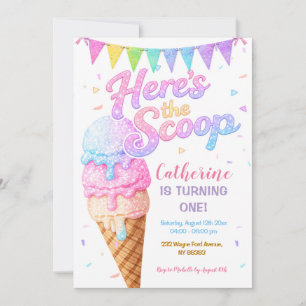 Here’s the Scoop Ijsje Verjaardag Sprankel Kaart