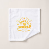 Here the world bad handdoek (Wasdoekje)