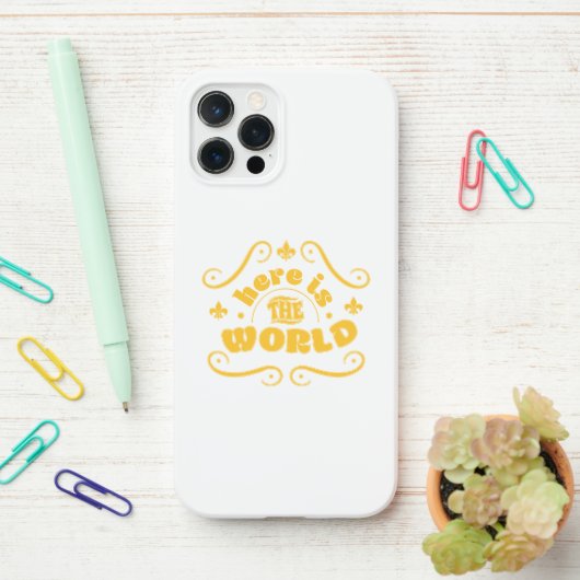 Here the world iPhone hoesje (Op bureau)