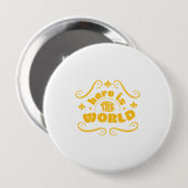 Here the world ronde button 4,0 cm (Voorkant /achterkant)