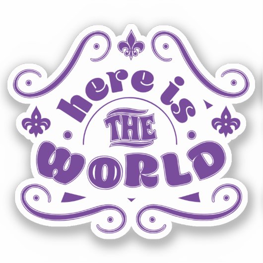 Here the world sticker (Voorkant)