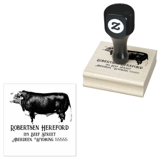 Hereford Bull Rubberstempel (Gestempeld)