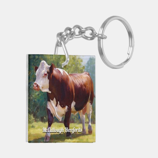 Hereford Bull Sleutelhanger (Achterkant Links)