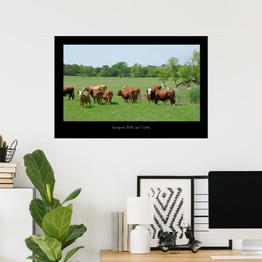 Hereford Cattle Poster Print (Thuiskantoor)