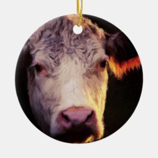 Hereford Cow Ornament Painting (Voorkant)