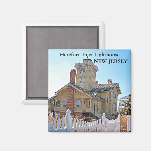 Hereford Inlet vuurtoren, New Jersey magneet (Voorkant / Achterkant)