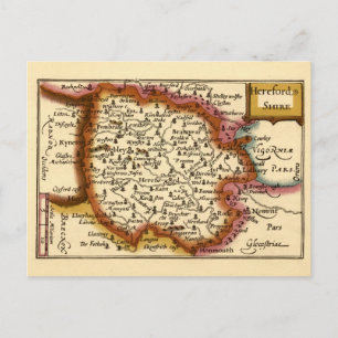 Herefordshire County England Oude antiquarische ka Briefkaart