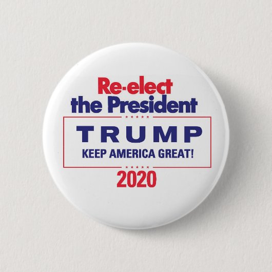 Herelecteer het President TRUMP 2020 Ronde Button 5,7 Cm (Voorkant)