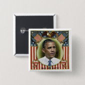 Herelecteer Obama Vierkante Button 5,1 Cm (Voorkant /achterkant)