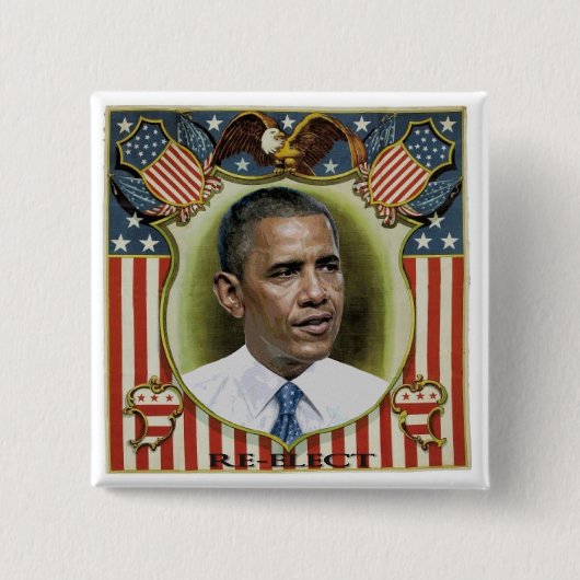 Herelecteer Obama Vierkante Button 5,1 Cm (Voorkant)