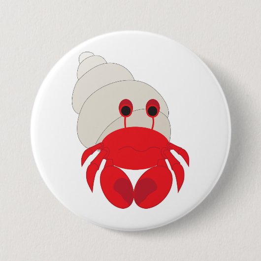 Heremietkreeft Ronde Button 7,6 Cm (Voorkant)