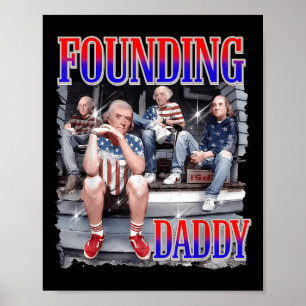 Heren 4 juli shirt oprichtende papa George Washi Poster