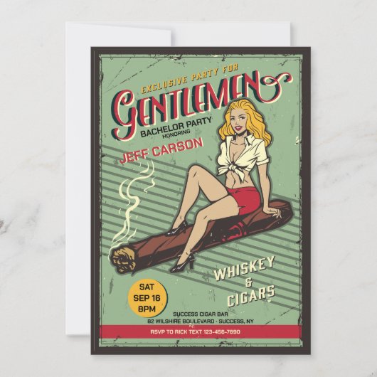 Heren Bachelorfeest Uitnodigingen (Voorkant)