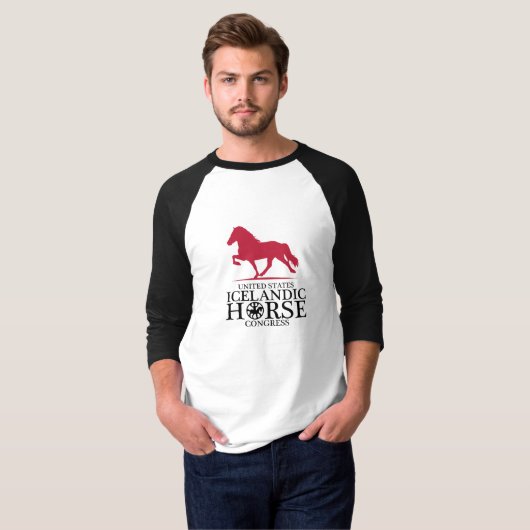 Heren basic raglan T-shirt met 3/4 mouwen (Voorkant volledig)