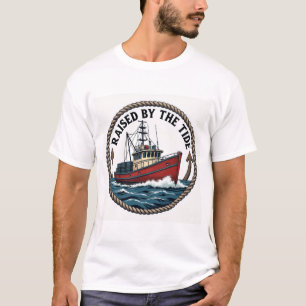 Heren Basic "Raised by the Tide" Grafische T-Shirt