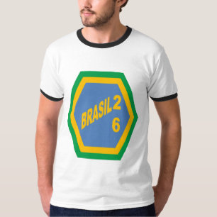 Heren Basic Ring T-Shirt BRASIL 26