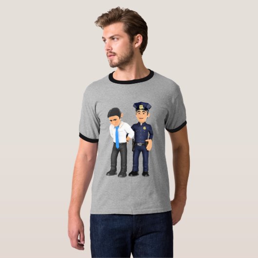 Heren Basic Ringer T-Shirt (Voorkant volledig)