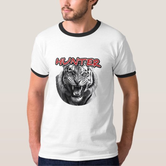 Heren Basic Ringer T-Shirt (Voorkant)