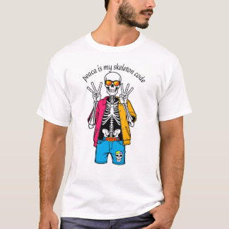 Heren Basic T-ShirtPastel Skelet T-Shirt | Vrede