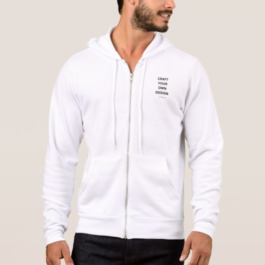 Heren Basic Zip Hoodie - Ontwerp zelf (Voorkant)