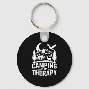 Heren beren kamperen is mijn therapie uitvoering  sleutelhanger