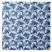 Heren blauw bloempatroon tegeltje (Voorkant)