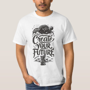 Heren Create Your Future Inspirerende Mystieke Wit T-shirt
