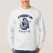 HEREN DADDY CHEER UP T-SHIRT MET LANGE MOUWEN 