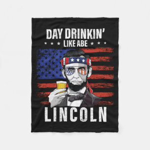 Heren Dag Drinken Als Abe Lincoln 4 Juli Fleece Deken