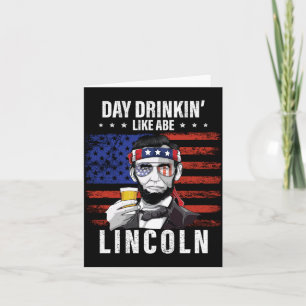 Heren Dag Drinken Als Abe Lincoln 4e Juli Kaart