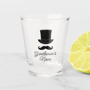 Heren dapper pet en snor aangepaste drink shot glas