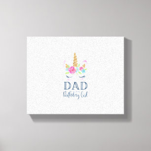 Heren Eenhoorn Vader van de Jarige Meisje Matching Canvas Afdruk